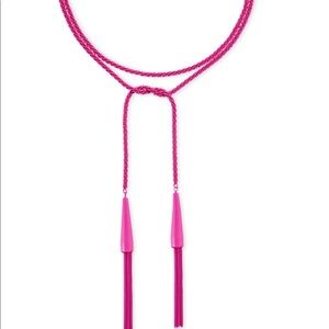 KS Phara Lariat Necklace in Matte Magenta